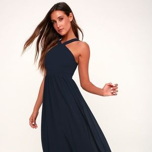 AIR OF ROMANCE NAVY BLUE MAXI DRESS
